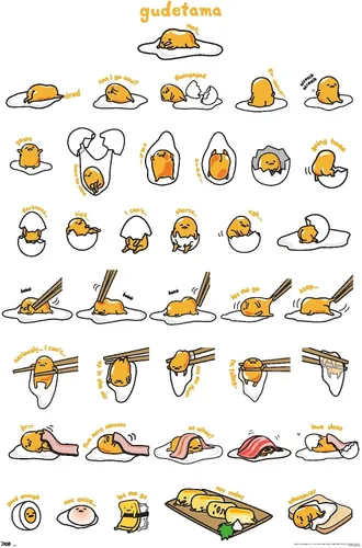 Vista 11 de Trends International - Póster de Gudetama con diseño de cuadrícula, para pared, 14.725 x 22.375 pulgadas, versión con marco de madera tipo granero