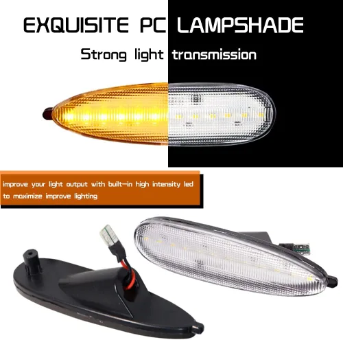 Vista 2 de Kit de lentes transparentes de color blanco claro LED ámbar completo compatible con Pontiac GTO 2004 2005 2006 reemplazo de montaje parachoques