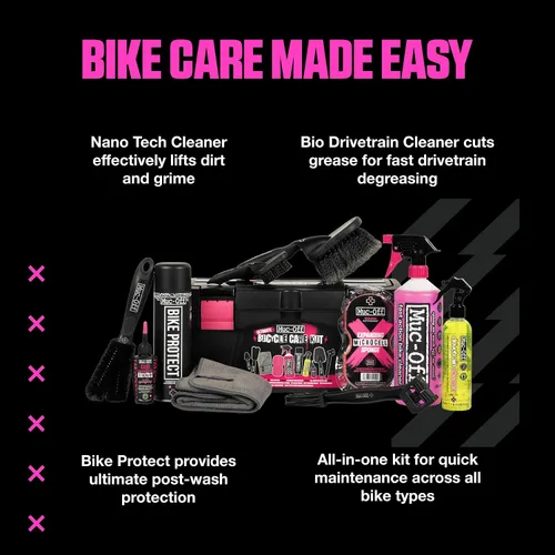 Vista 8 de Muc Off Ultimate - Kit de limpieza para bicicletas, kit imprescindible para limpiar, proteger y lubricar tu bicicleta, incluye limpiador