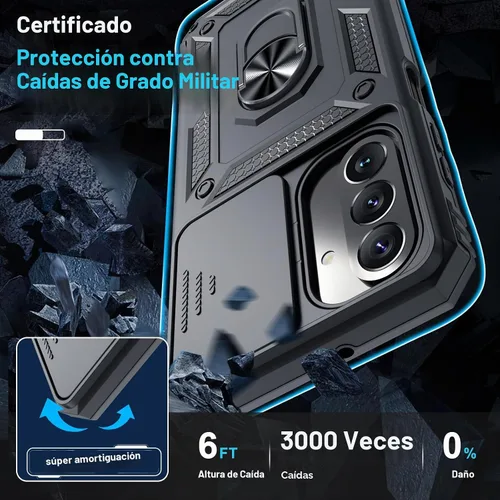 Vista 5 de Janmitta Compatible con Samsung Galaxy A26 5G Funda con Cubierta Deslizante Integrada para Lente de Cámara + Protector de Pantalla + Soporte