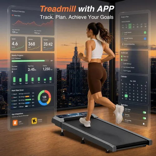 Vista 3 de Walking Treadmill Pad with Adjustable 8% Incline and Handle Bar for Home Walking Treadmill Pad