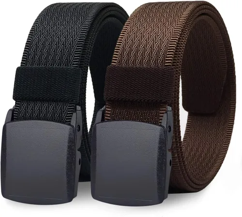 Vista 11 de WYuZe Cinturón de nailon para hombre sin metal sin níquel, cinturón táctico militar para senderismo