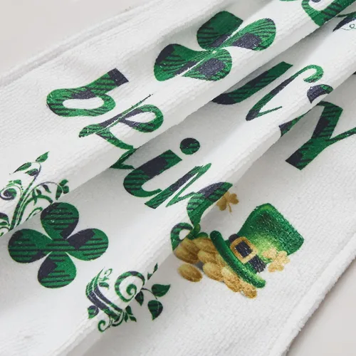 Vista 5 de Toallas Colgantes de Trébol del Día de San Patricio para Cocina Juego de 4 Toallas de Mano con Lazo para Decoración de Cocina y Baño, Tréboles