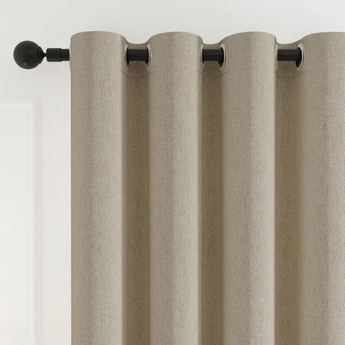 Vista 7 de Rinwoc Cortinas opacas gruesas y suaves, juego de 2 paneles para dormitorios pequeños/habitaciones de niños, con textura de lino y bloqueo de luz