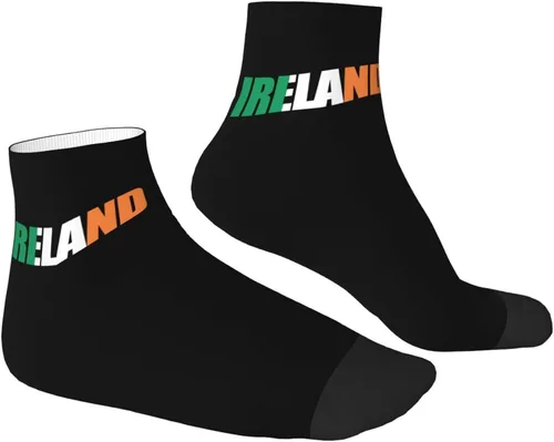 Vista 3 de GDJF Ireland Flag Irish Text Word Art Ankle Socks Winter Low Cut Sports Warm Comfort Breathable Casual Socks For Mens And Womens