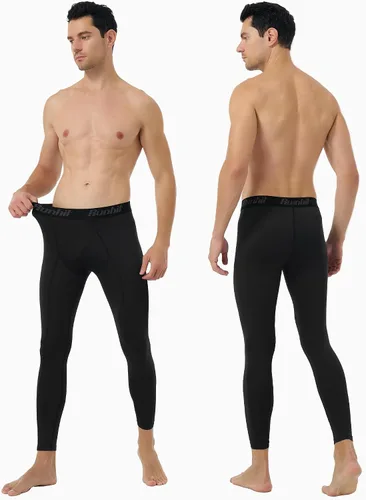 Vista 2 de Runhit Pantalones de compresión para hombre, mallas para correr, leggings de entrenamiento, pantalones atléticos de capa base para deportes, yoga