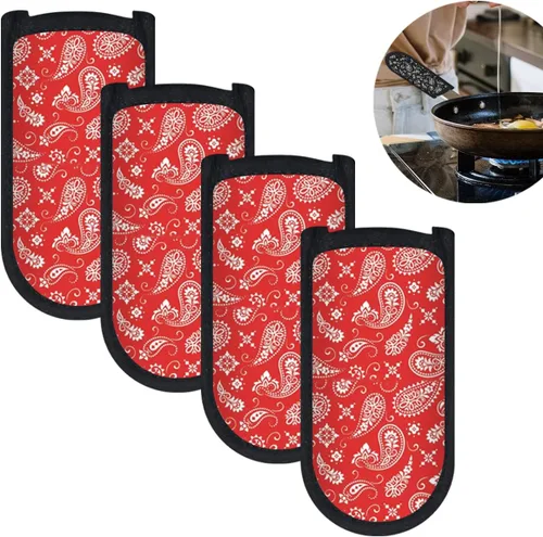 Vista 12 de 3 piezas de funda para mango de olla caliente para cocina, resistente al calor, soporte de manga de mango caliente, funda de hierro fundido, funda
