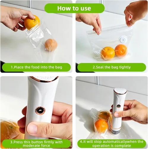 Vista 15 de Handheld Vacuum Sealer for Food, Compact Food Sealer with 30 Reusable Bags