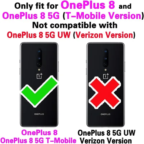 Vista 2 de Funda con purpurina para Oneplus 8 con protector de pantalla de vidrio templado y ranura para tarjetero con función atril de cuerpo completo