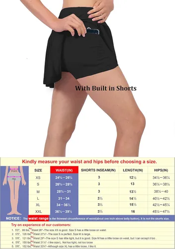 Vista 2 de HonourSex Falda de Tenis Plisada para Mujer, Faldas de Golf con Bolsillos, Falda con Pantalones Cortos para Entrenamiento, Deportes, Senderismo
