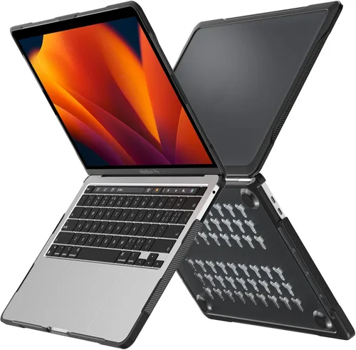 Vista 3 de Batianda Funda 4 en 1 Ultimate para MacBook Pro de 13 pulgadas 2022 2020 modelo A2338 M2 M1 Chip A2251 – Carcasa de armadura resistente translúcida
