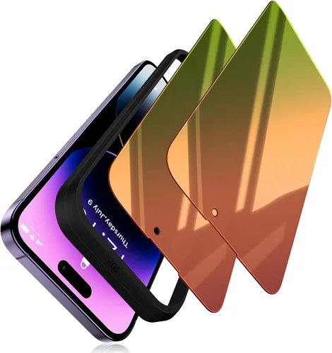 Vista 8 de Paquete de 2 protectores de pantalla de privacidad para iPhone 12 Pro Max, protector de pantalla de vidrio templado antiespía, sensible al tacto