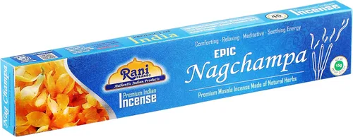 Vista 6 de Rani Brand Authentic Indian Products Epic Nagchampa Incienso (0.53 oz x 10 paquetes, total 100 varillas) para Puja, meditación y fragancia casera