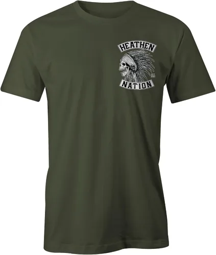 Vista 2 de Heathen Camiseta militar verde jefe, Verde(Military Green)