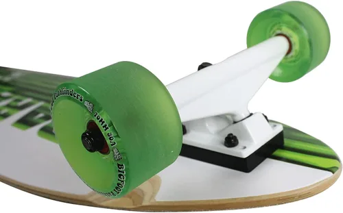 Vista 2 de Paradise Longboard Pintail Complete Cruiser - Patineta, bambú blanco/verde, 9.5 x 41 pulgadas