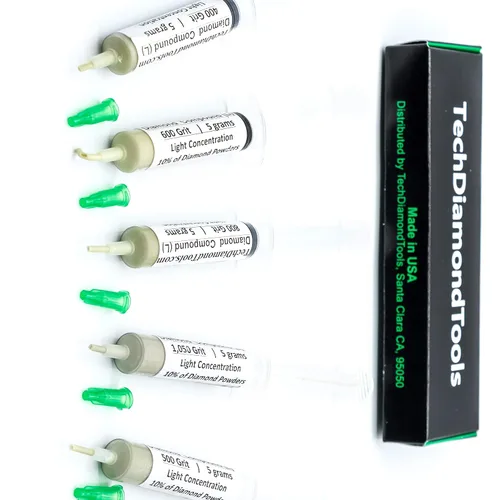 Vista 12 de TechDiamondTools Kit de 5 compuestos de pulido de diamantes, pasta lapidaria hecha en Estados Unidos 400, 500, 600, 800, 1050, pasta lapidaria