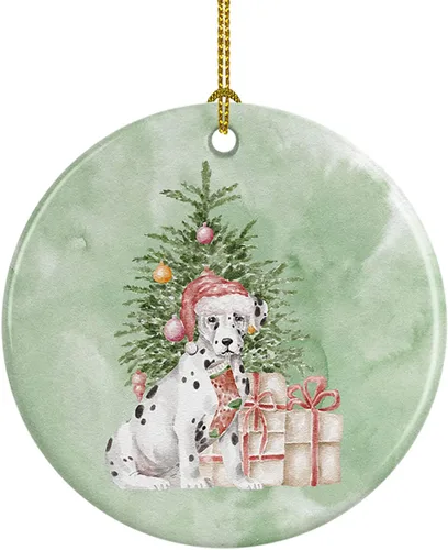 Vista 47 de Caroline's Treasures Bulldog, Bulldog inglés #2 y árbol de cerámica adorno colgante para árbol de Navidad, decoración colgante para el hogar