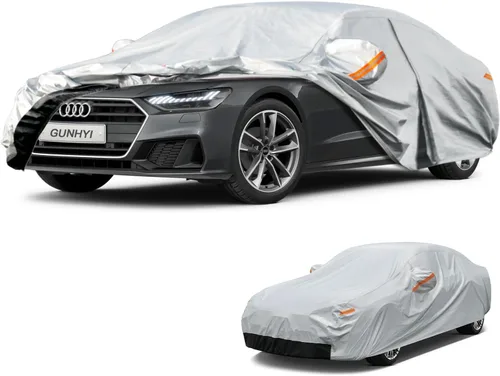 Vista 12 de GUNHYI - Funda de automóvil de 6 capas para Tesla Model 3 (2017-2025), impermeable para todo tipo de clima, protección UV contra la nieve, el sol