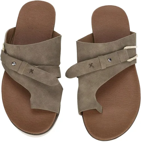 Vista 4 de Sandalias ortopédicas para mujer, pantuflas para caminar con soporte de arco, sandalias casuales antideslizantes A4# Caqui