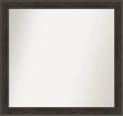 Vista 132 de Amanti Art Espejo de baño marrón para sobre el fregadero, 24 x 24 pulgadas, espejo de tocador cuadrado marrón Caleb, marco de madera rústica