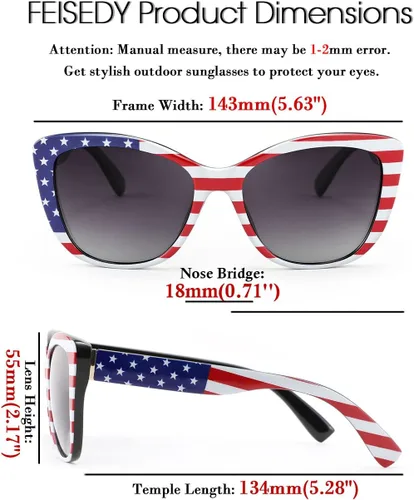 Vista 6 de FEISEDY Gafas de sol polarizadas vintage para mujer, estilo Jackie O Cat Eye B2451