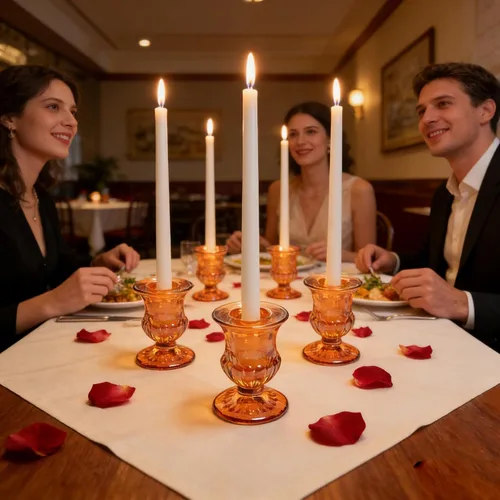 Vista 5 de 48 Portavelas Cónicos de Vidrio Transparente a Granel, Candeleros Pequeños de 2.5 Pulgadas, Elegantes Centros de Mesa para Bodas, Navidad, Día