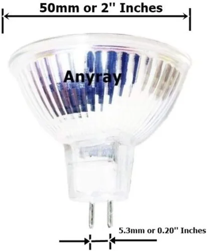 Vista 2 de Anyray Paquete de 3 bombillas BAB 20w 12V MR16 FL36 con lente de cubierta
