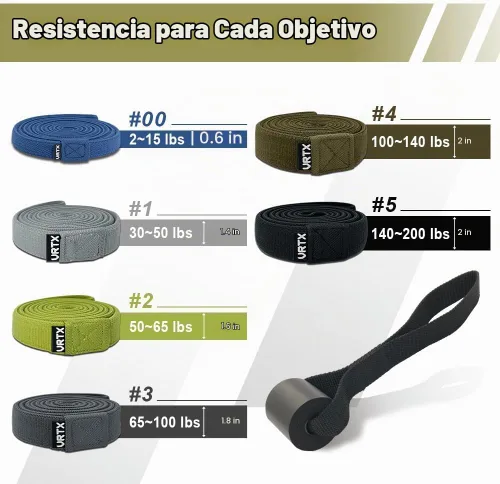 Vista 6 de VRTX Fabric Resistance Band Set for Strength Training and Home Workout