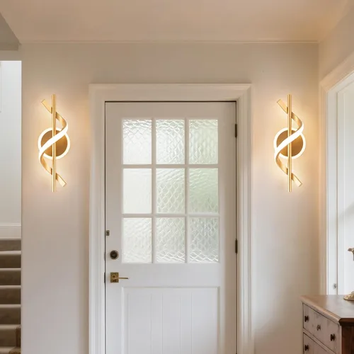 Vista 8 de EIDISUNY Apliques LED de pared para interiores, luces LED de montaje en pared de 12 W, lámpara de pared moderna en espiral, lámpara de pared de 3000