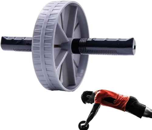 Vista 5 de Rodillo de ejercicio abdominal con mango cómodo, equipo de entrenamiento para gimnasio, cuerpo fitness y fuerza, logra músculos centrales