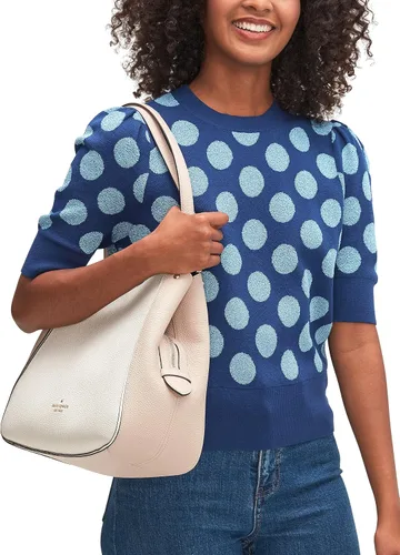 Vista 2 de Kate Spade Leila - Bolso de hombro con triple compartimento mediano, color beige cálido, Beige