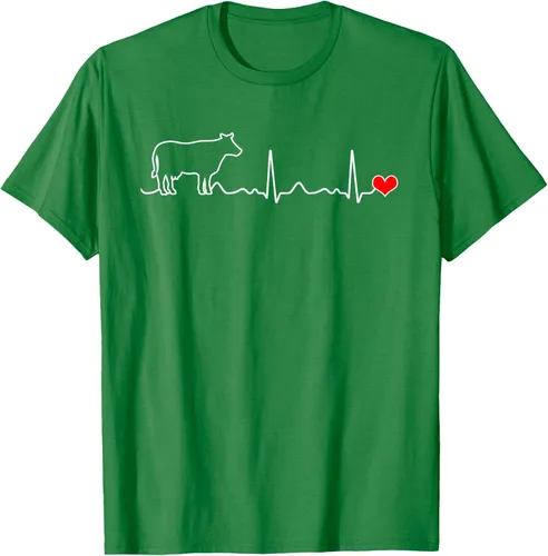 Vista 5 de Camiseta de paciente con corazón I Love My Cow Valve EKG Heartbeat Heart Pacient, Negro, S