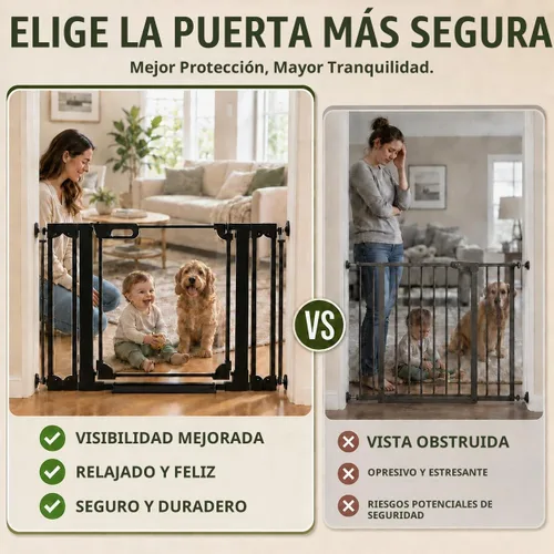 Vista 9 de WAOWAO Puerta transparente para bebés para escaleras, diseño moderno, acrílico con cierre automático, puerta para mascotas, 29.52-37.79 pulgadas