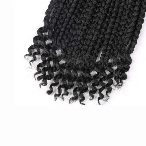 Vista 5 de Paquete de 6 trenzas de ganchillo con extremos rizados, trenzas de ganchillo de 10 pulgadas, trenzas bohemias de ganchillo para mujeres negras