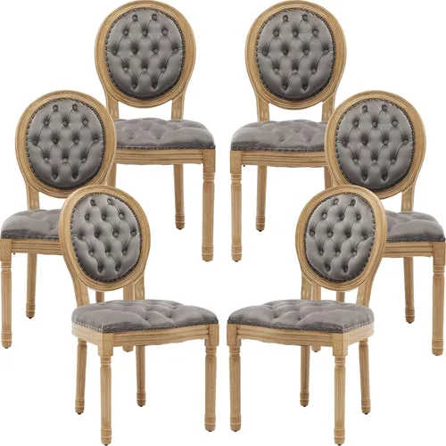 Vista 77 de ODUSE-DAILY French Country - Juego de 2 sillas de comedor de color caramelo, sillas de cocina y comedor, sillas de cocina de piel sintética, Ámbar