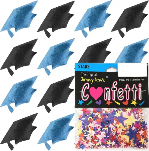 Vista 110 de Confetti Grad Cap Negro, Azul Marino Combo - 2 bolsas de media onza (1 oz)