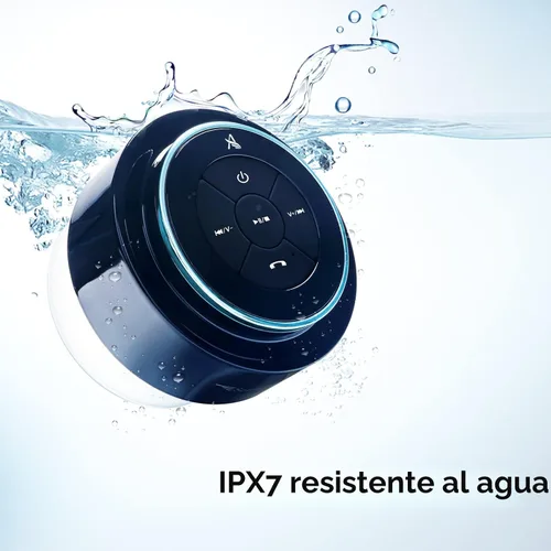 Vista 6 de XLEADER, Altavoz de ducha profesional actualizado, altavoz Bluetooth impermeable IPX7 certificado, con ventosa, cordón de silicona, sonido