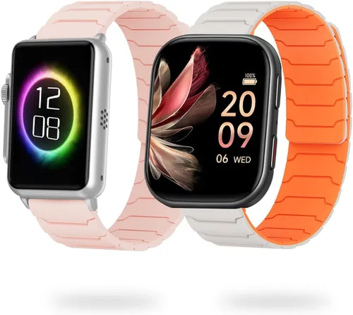 Vista 9 de Compatible con FITVII Smart Watch, 0.787 in, 0.866 in, correa magnética compatible con FITVII HM57, correa magnética deportiva de silicona fuerte
