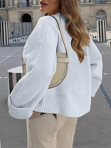 Vista 161 de LOGENE Suéter de gran tamaño para mujer, cuello redondo, manga larga, suave, mullido, suéter de punto 2025 para otoño e invierno