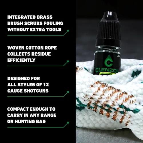 Vista 5 de CLENZOIL Field & Range Cobra Bore Cleaner Gun Barrel Cleaning Tool Brass Brush Embedded in Cotton Bore Rope
