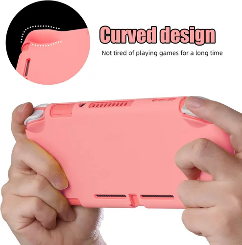 Vista 4 de Switch lite Coral Case, Ergonomic Switch lite Hard Protective Case for Girls