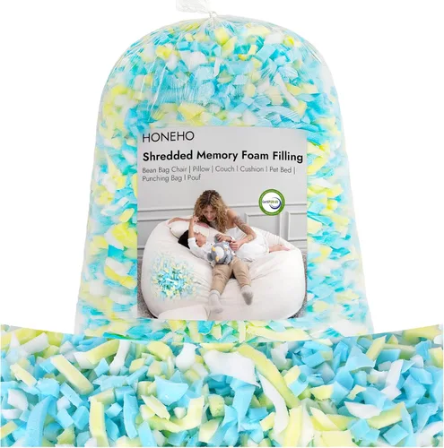 Vista 26 de Relleno de Espuma Viscoelástica con Gel Triturado de 1.13 kg, Relleno Cómodo y Suave para Silla de Puf, Relleno de Espuma Viscoelástica