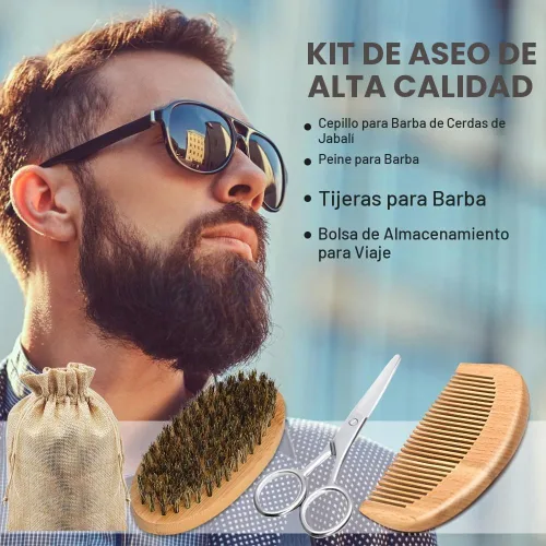 Vista 7 de Kit de barba con 3 aromas de aceite de barba y juego de jabón y bálsamo para barba de tabaco dulce