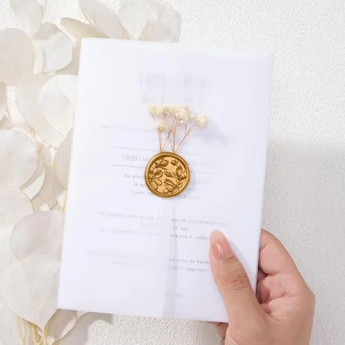Vista 4 de UNIQOOO Adhesivos de Sello de Cera - (3 Diseños en 1 Paquete) Adhesivos de Sello para Sobre de Invitación de Boda, 60 Piezas Adhesivos