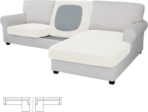 Vista 113 de Easy-Going - Funda de cojín elástica individual para sofá biplaza, sillón, funda de cojín protectora, suave, flexible con parte inferior elástica