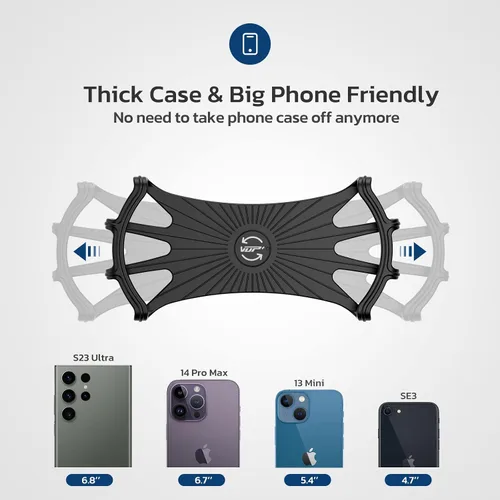 Vista 9 de VUP - Soporte de silicona para iPhone Xs/Xs Max/XR/X/ 8 Plus/ 8/7 Plus, Galaxy S8 Plus, Nexus, Nokia, LG, universal para manubrio