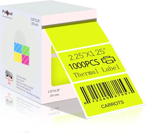 Vista 9 de PARLAIM Etiquetas térmicas directas rectangulares de 2.25 x 1.25 pulgadas, calcomanías circulares autoadhesivas, 1000 calcomanías/rollo para diseño