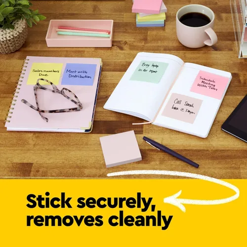 Vista 4 de Post-it Notes Super Sticky Multipack (6-3x3 y 3-4x6), amarillo