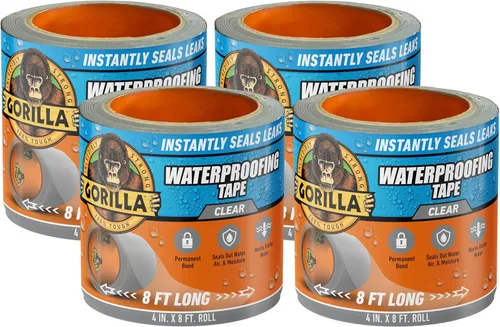 Vista 11 de GORILLA Cinta impermeabilizante, negra, 4" x 10', paquete de 2, sello Negro