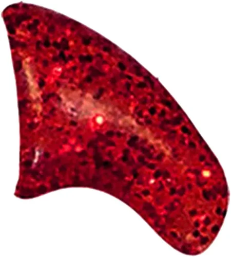 Vista 3 de Paquete de 40 tapas de uñas suaves para garras de gato, rojo rubí con purpurina, pequeñas